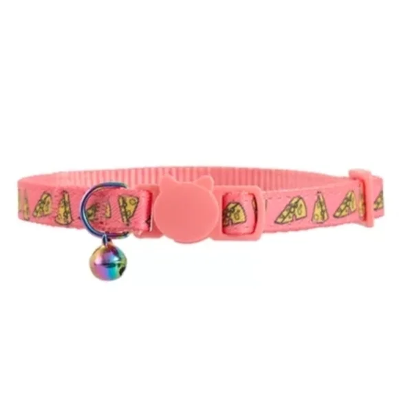 Whisker City NWT Pink Exclusive Cheese Print Easy Release Adult Cat Collar - Picture 3 of 7